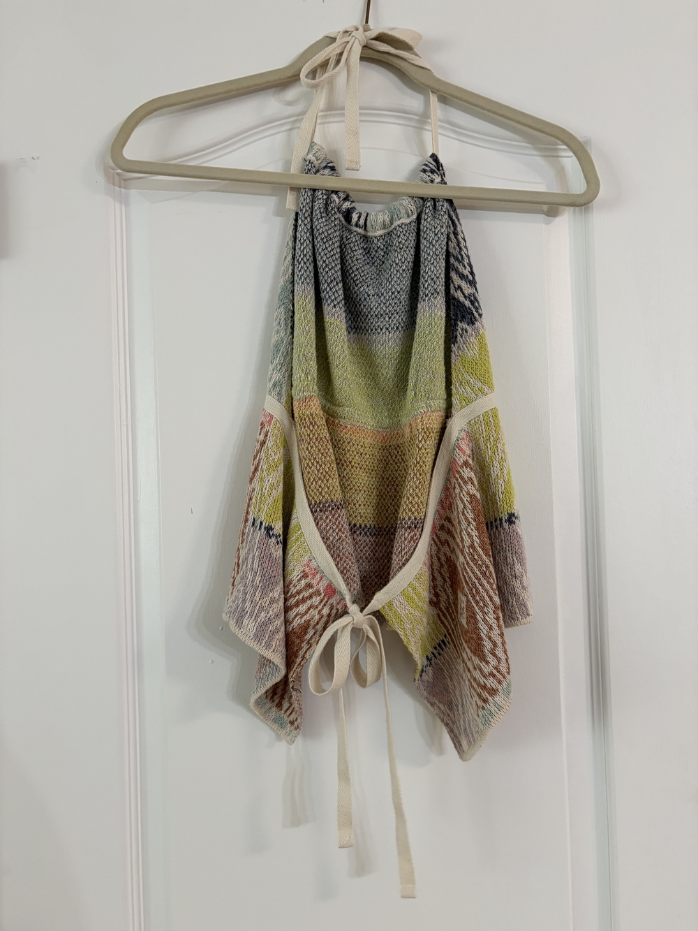 Anthropologie Striped Knit Halter Tank in Pastel Mix